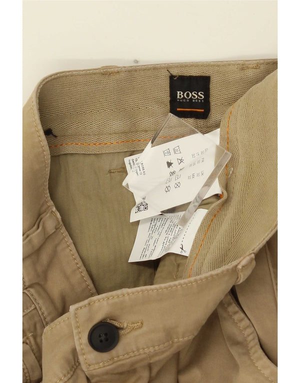 Hugo Boss Mens Chino Shorts W32 Médio Algodão Marrom