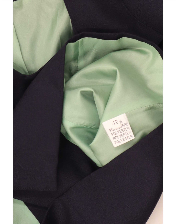 Jaqueta blazer feminina vintage IT 42 bolinhas azul marinho médio