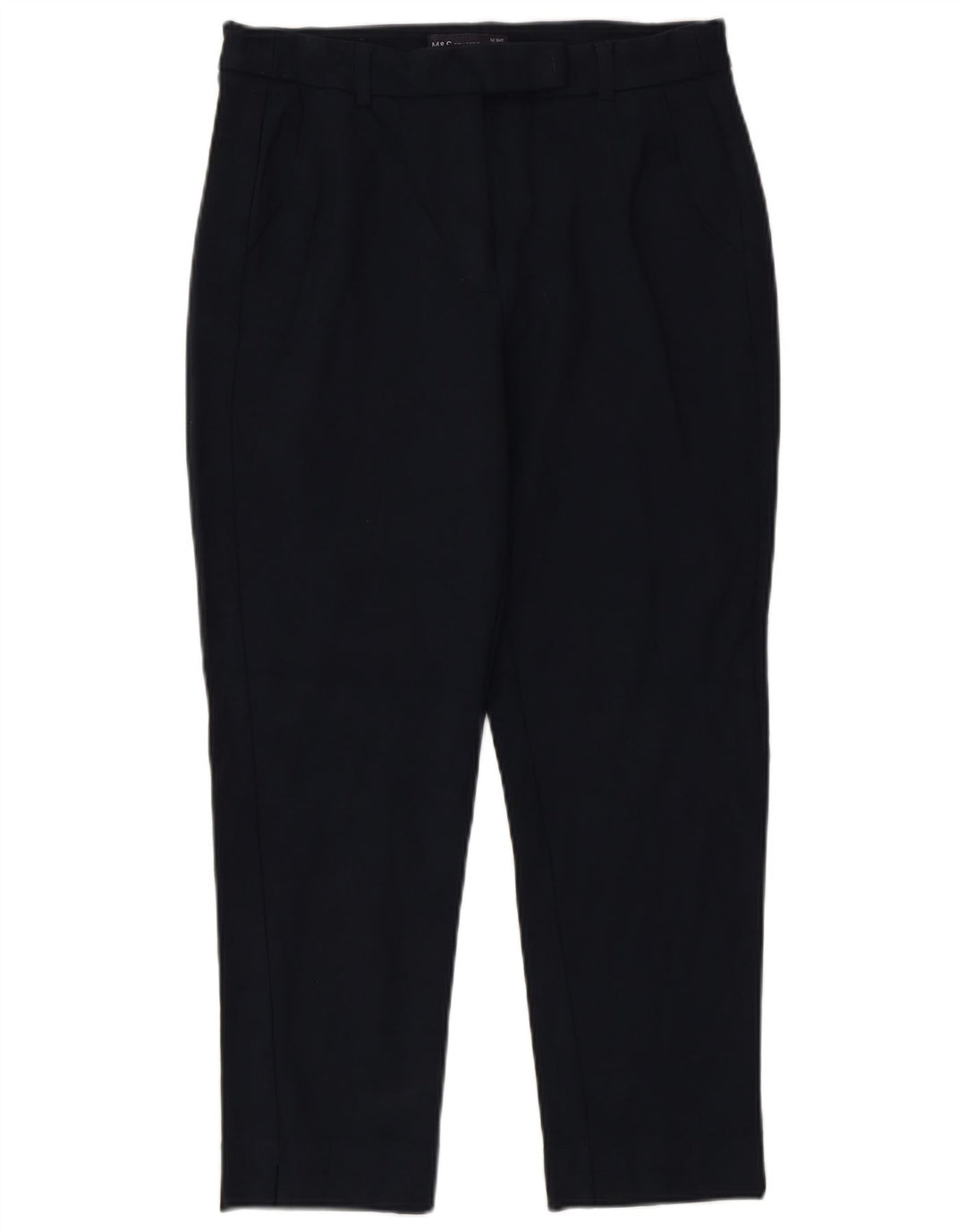 Calças cortadas femininas Marks & Spencer UK 12 médio W30 L25 azul marinho