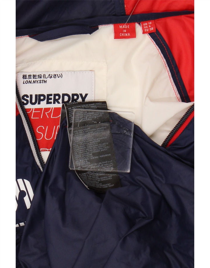 Superdry Womens Oversized Graphic Rain Jacket UK 10 Pequeno Multicolorido