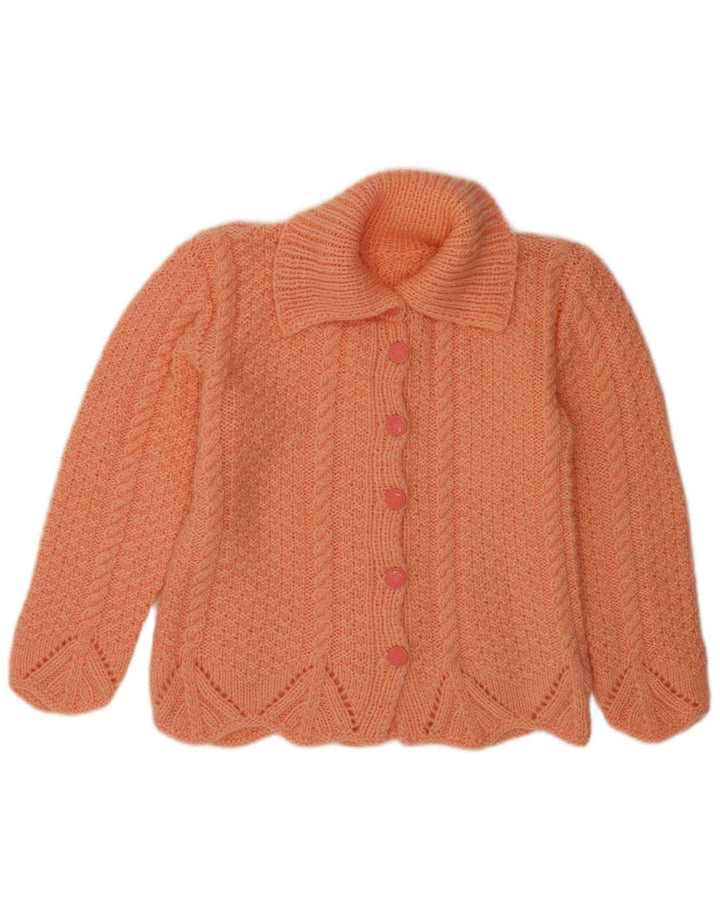 Suéter Cardigan Feminino Vintage UK 14 Médio Laranja