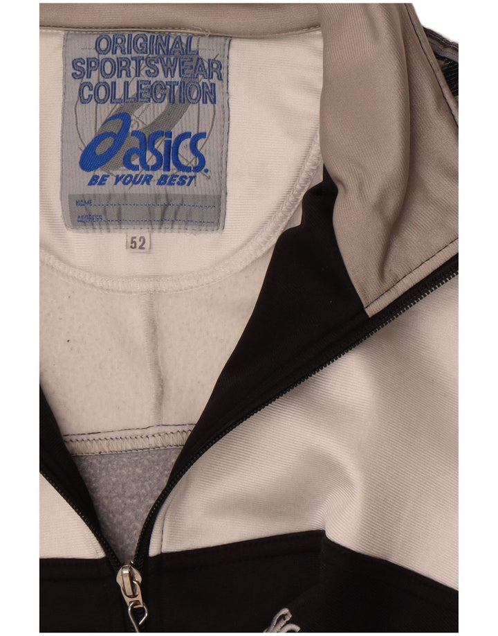 Asics Mens Graphic Tracksuit Top Jacket IT 52 grande bloco colorido preto