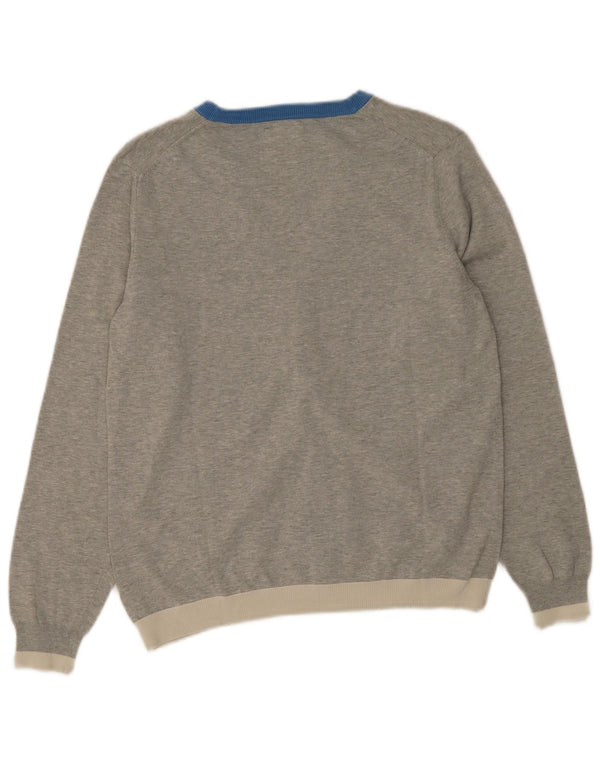 Suéter cardigã masculino Sun68, algodão colorblock cinza médio