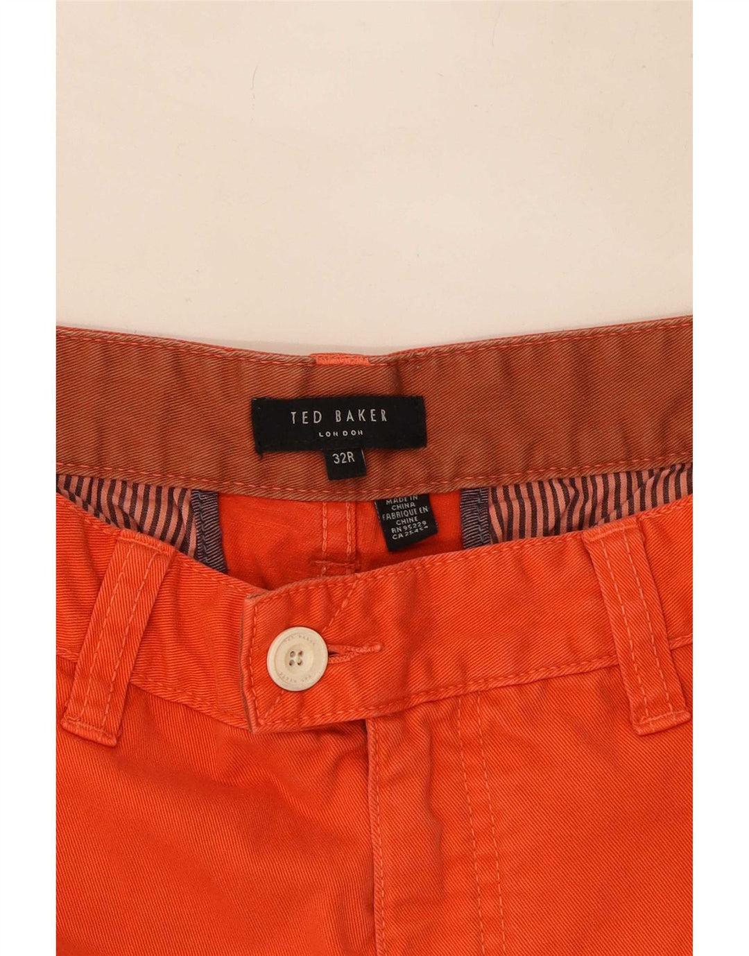 Ted Baker Mens Chino Shorts W32 Médio Algodão Laranja