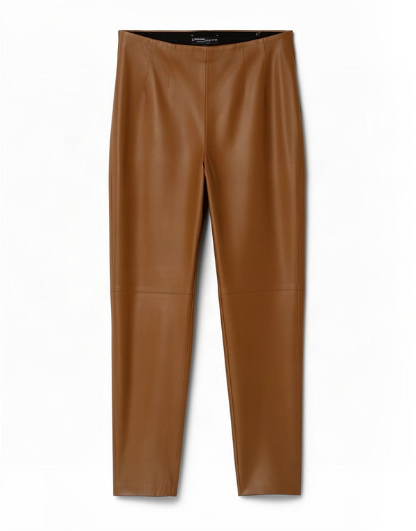 Zara Leggings femininas de couro sintético XL W32 L27 bege