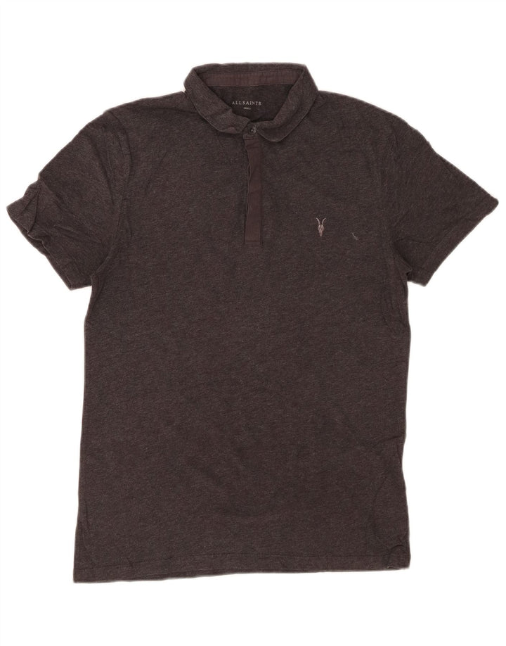 Camisa polo masculina ALL SAINTS algodão cinza pequeno