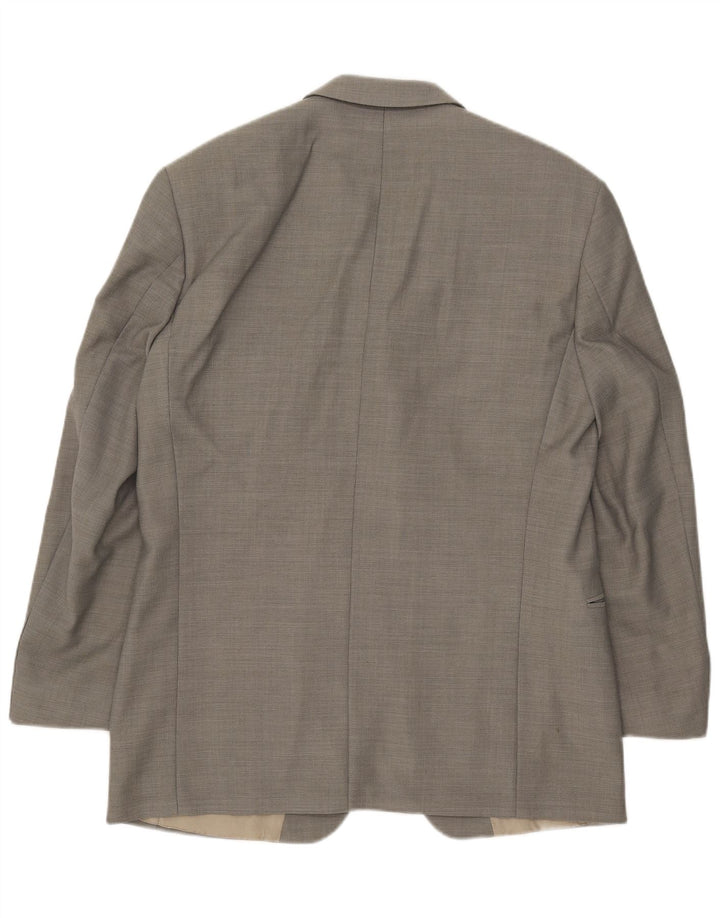 Jaqueta Blazer Masculina Hugo Boss com 3 Botões EU 50 Lã Cinza Grande