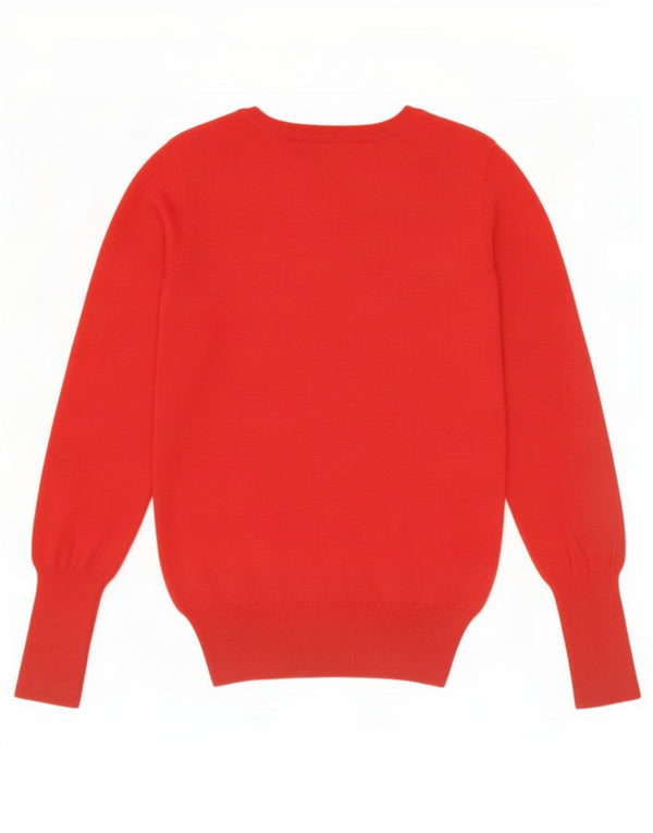 Suéter feminino Zara com decote em V UK 12 vermelho médio