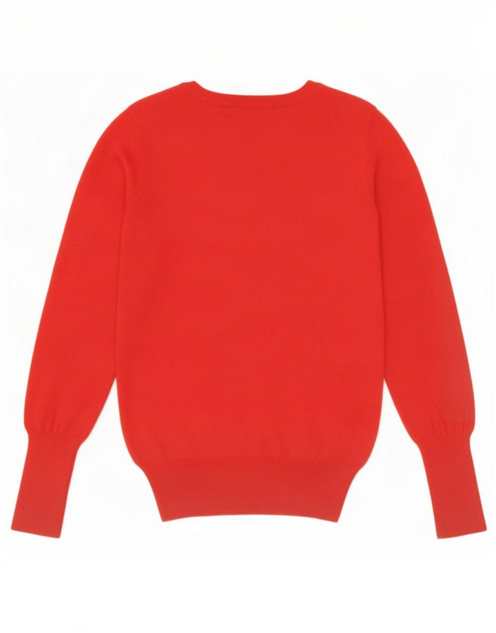 Suéter feminino Zara com decote em V UK 12 vermelho médio