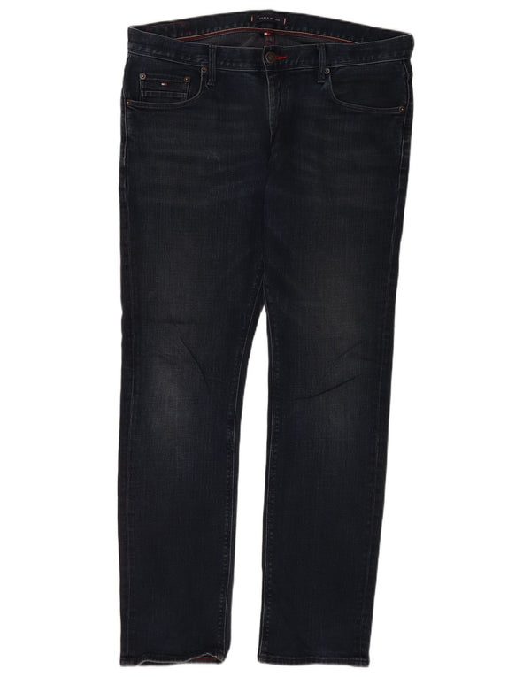 Tommy Hilfiger Masculino Denton Straight Jeans W36 L32 Azul Marinho Algodão