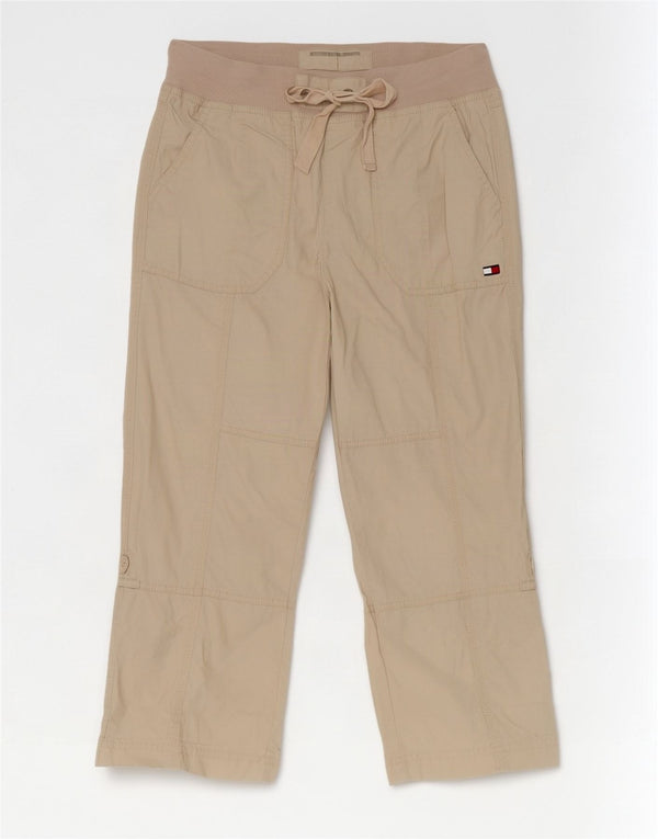 Calça capri feminina Tommy Hilfiger pequena W30 L21 algodão bege