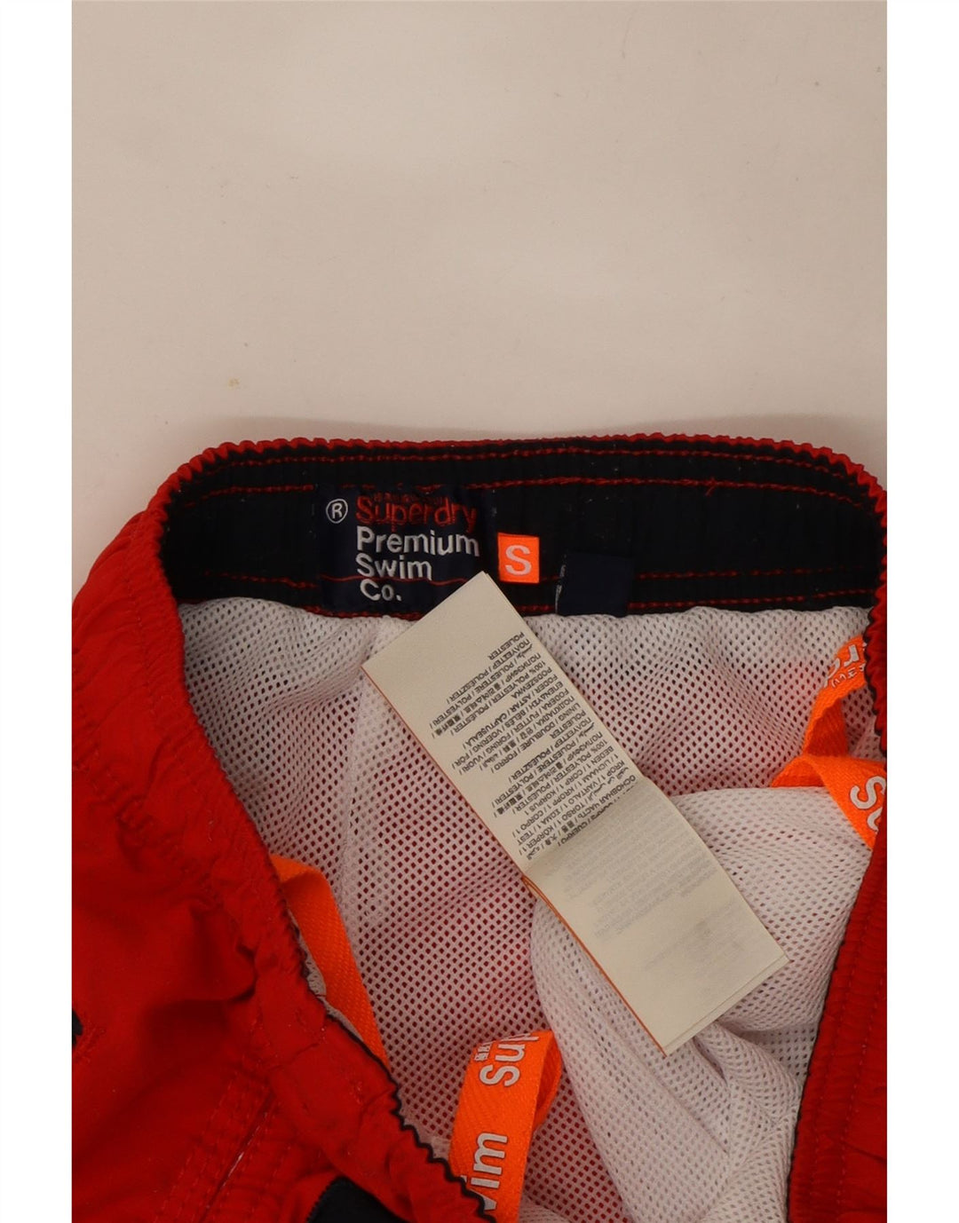 Shorts de natação masculino Superdry Graphic pequeno poliéster vermelho