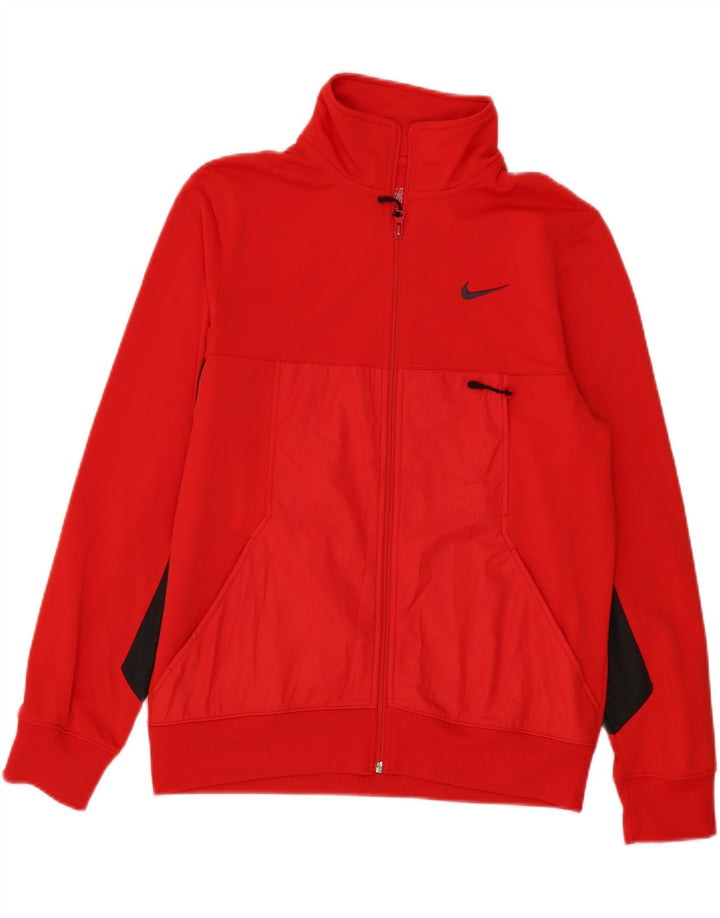 NIKE Mens Tracksuit Top Jacket Medium Red Colourblock