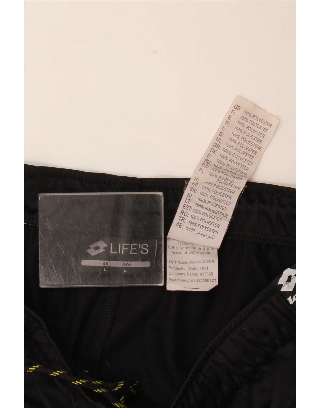 Calça de treino feminina Lotto com estampa gráfica UK 14 grande poliéster preto