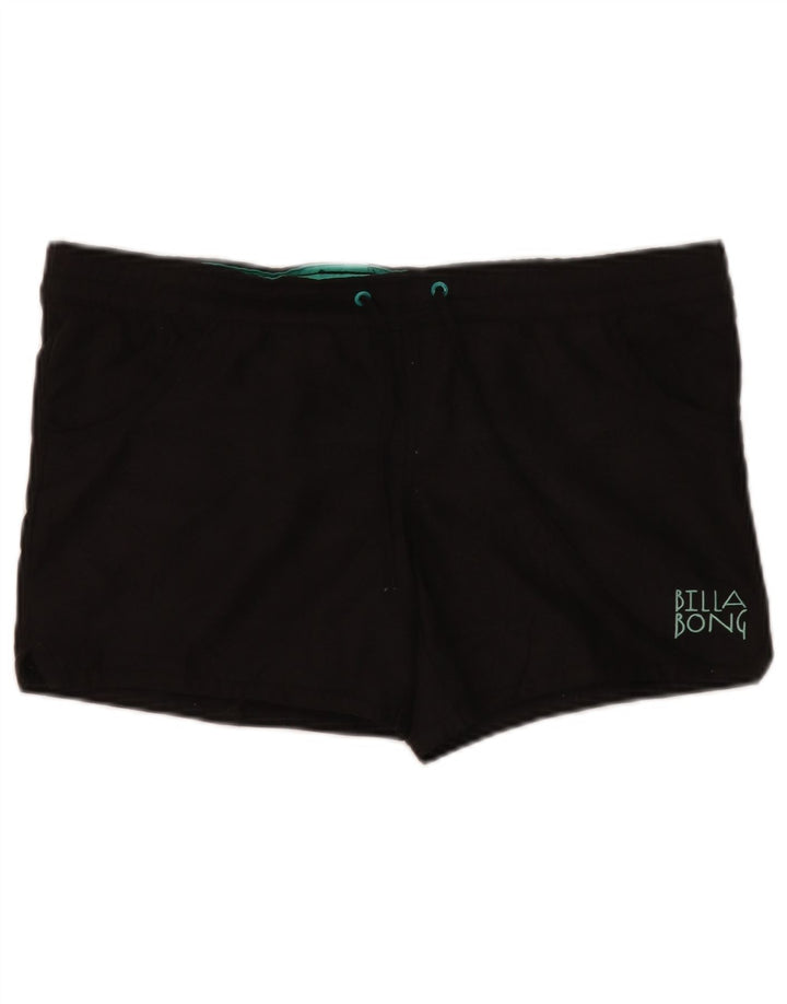 Shorts de natação feminino Billabong US 10 grande poliéster preto
