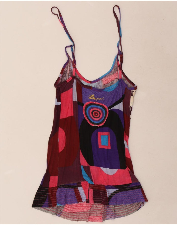 Desigual Womens Graphic Cami Top UK 12 Médio Borboleta Multicolorida