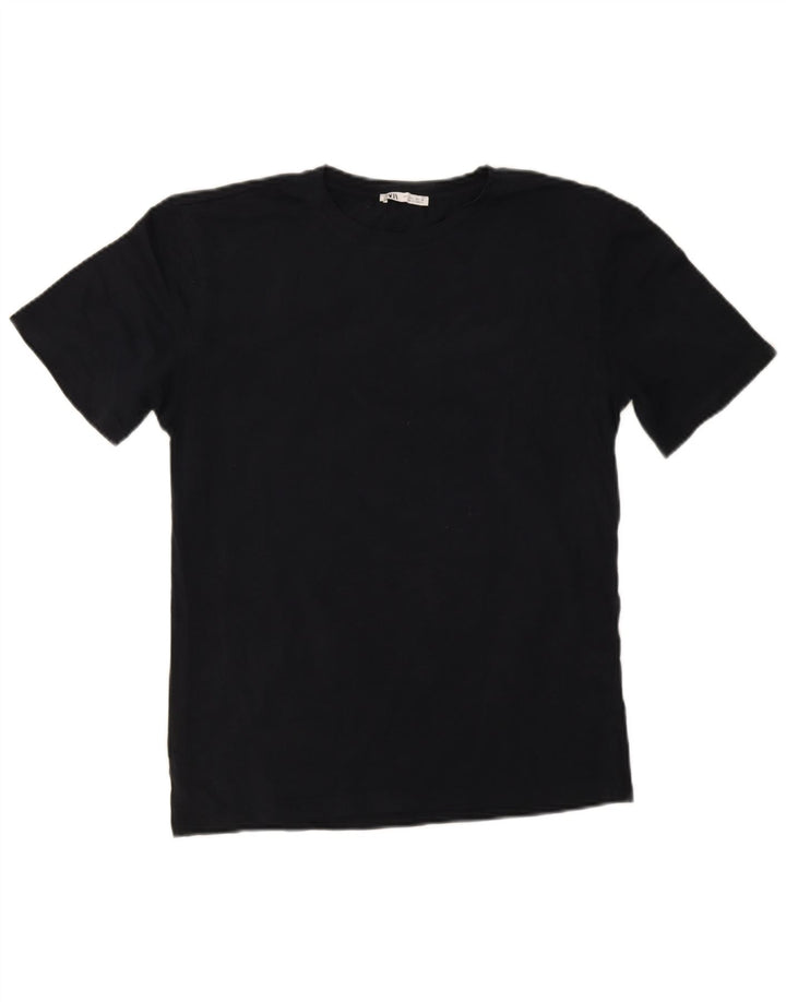 Camiseta masculina Zara Top grande azul marinho