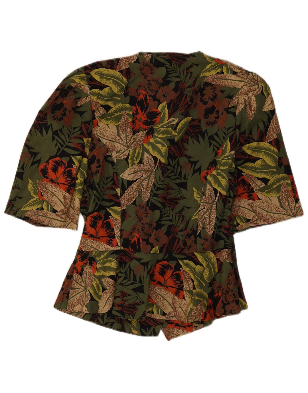Jaqueta blazer feminina vintage com 1 botão IT 44 médio floral multicolorido