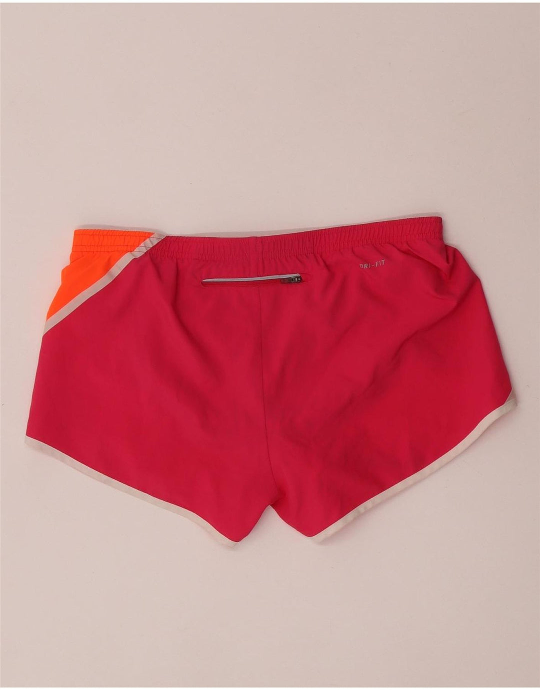 Shorts esportivos femininos Nike Dri Fit UK 14 poliéster colorblock rosa médio