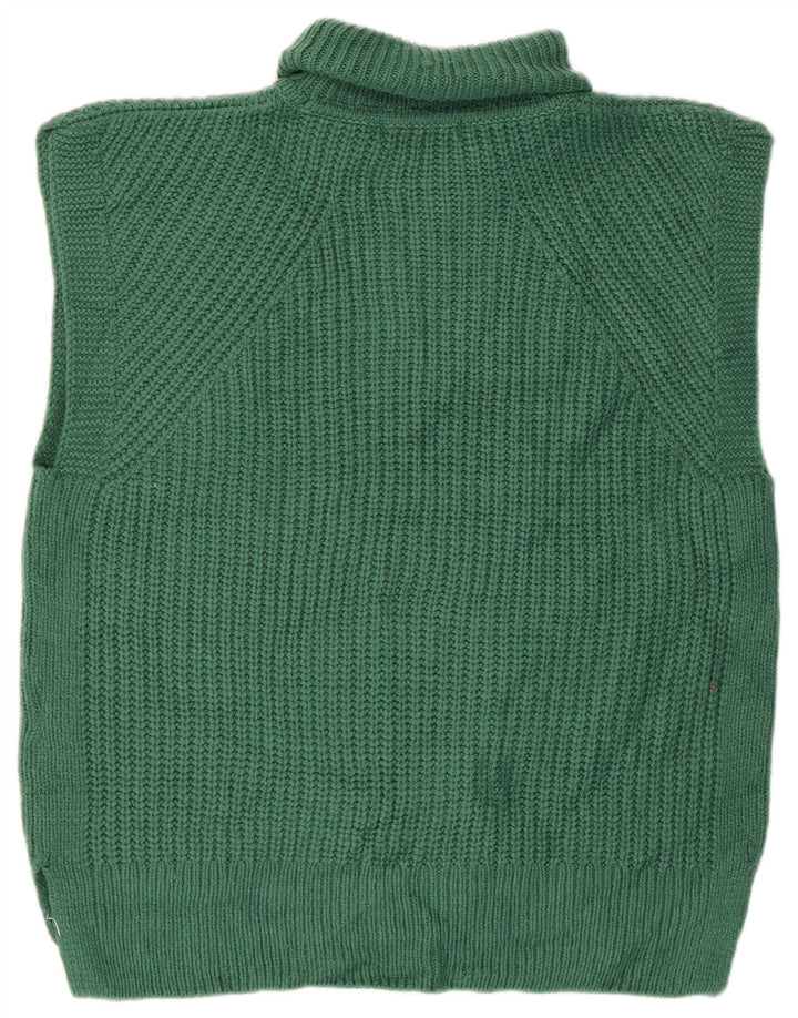 Suéter feminino Marks & Spencer com gola redonda Reino Unido 14 acrílico verde médio