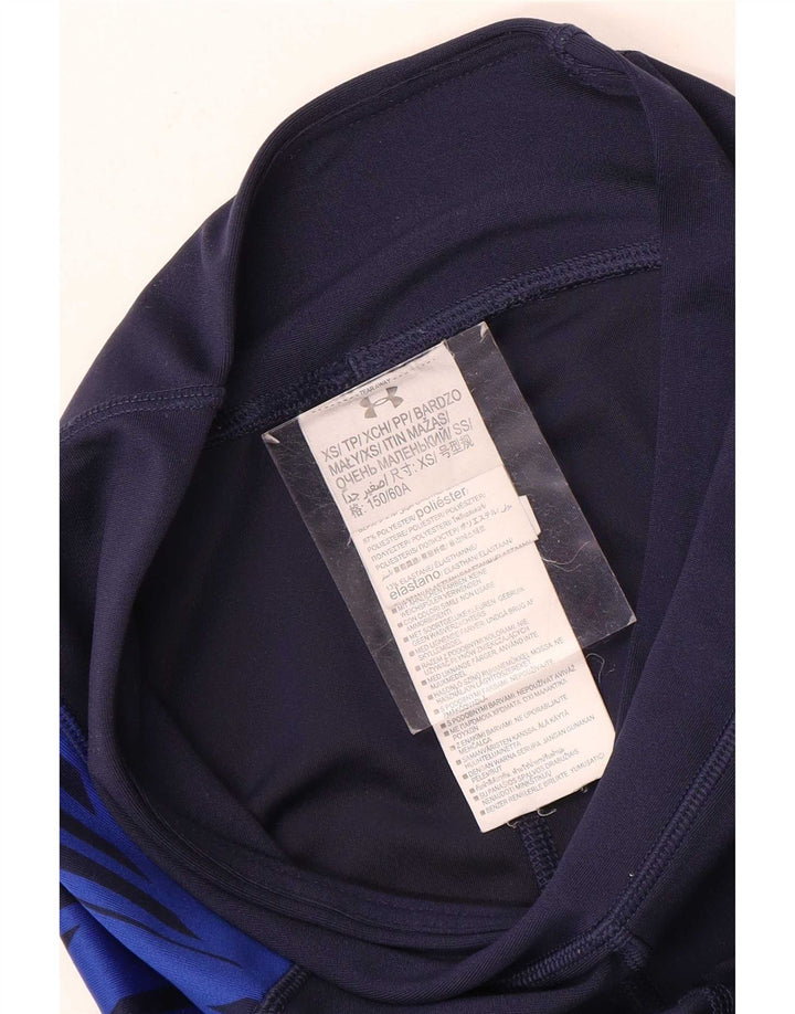 Leggings femininas Under Armour UK 6 XS azul marinho poliéster geométrico