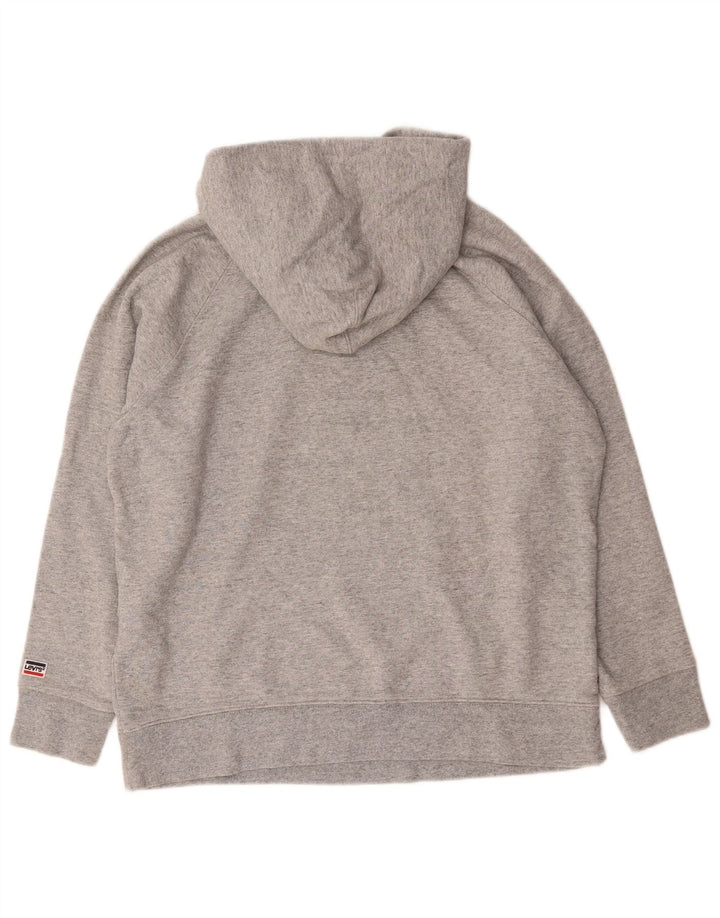 Suéter com capuz gráfico masculino Levi's grande algodão cinza