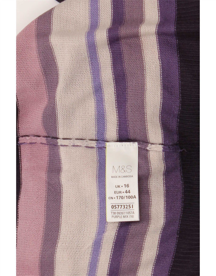 Suéter feminino Marks & Spencer com gola canoa Reino Unido 16 grande multicolorido
