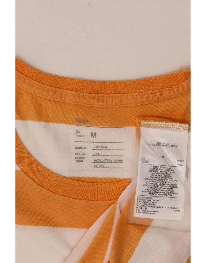 Camiseta masculina GAP Top médio de algodão listrado laranja