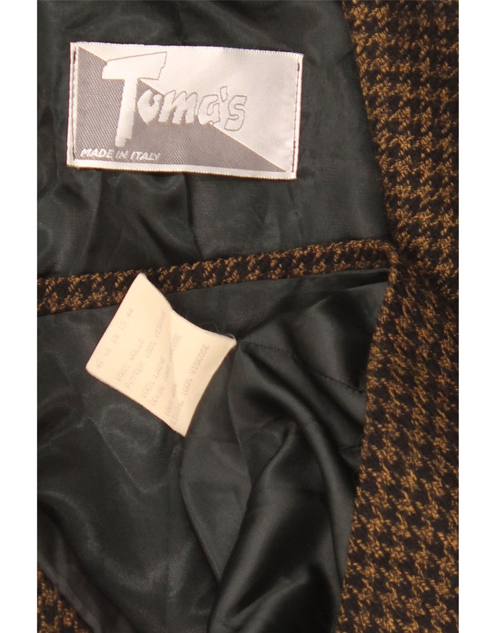 Blazer feminino vintage com 2 botões soltos IT 48 XL preto Houndstooth