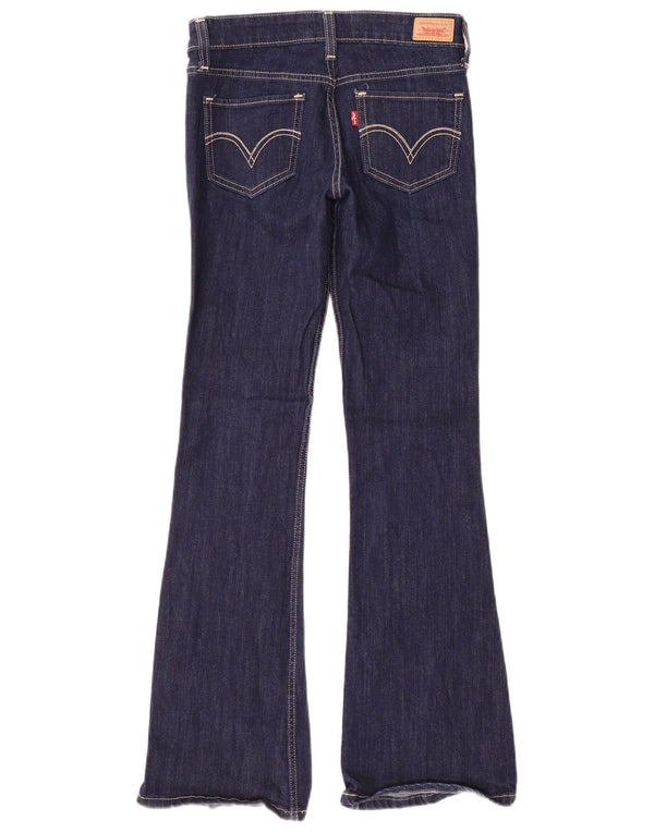 Calça jeans feminina Levi's 518 Super Low Bootcut US 1 XS W28 L32 azul marinho algodão