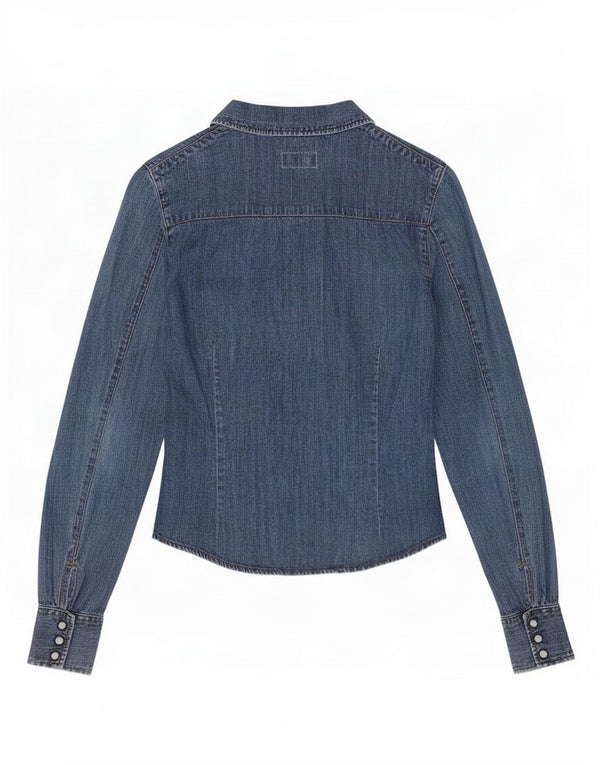 Camisa jeans feminina Guess UK 6 XS azul