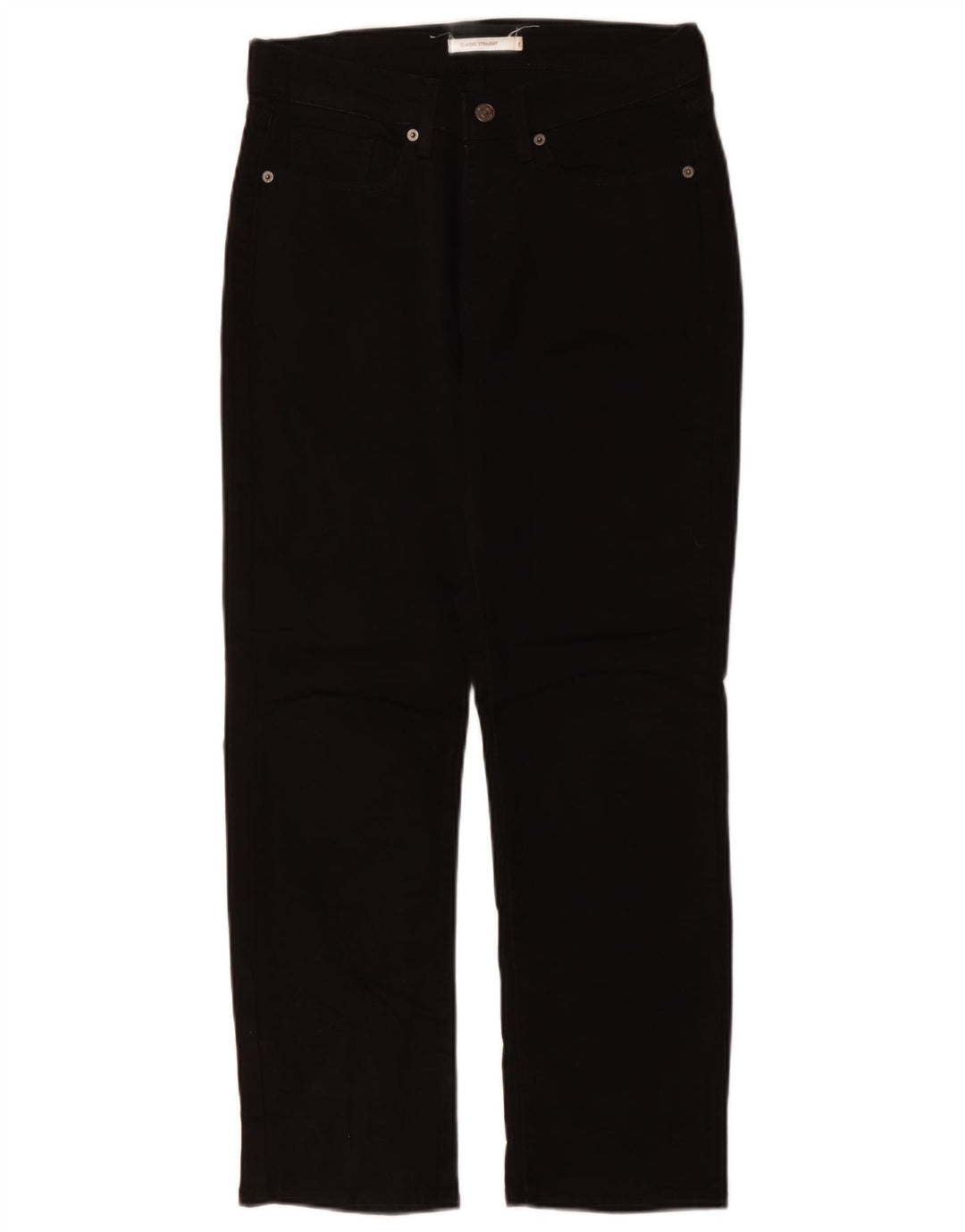 Jeans feminino clássico reto LEVI'S US 6 médio W30 L27 algodão preto