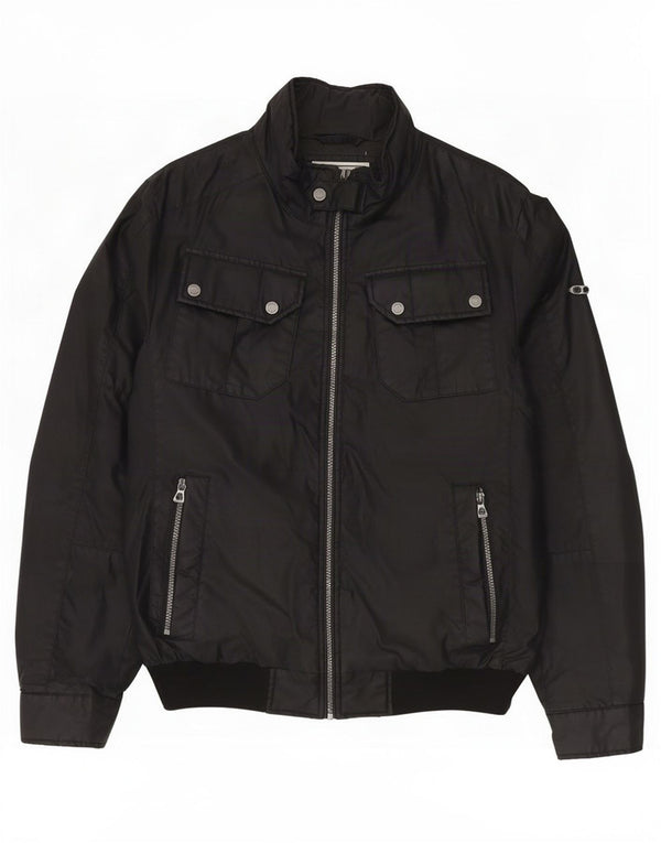 Jaqueta bomber masculina Geox UK 40 grande algodão preto