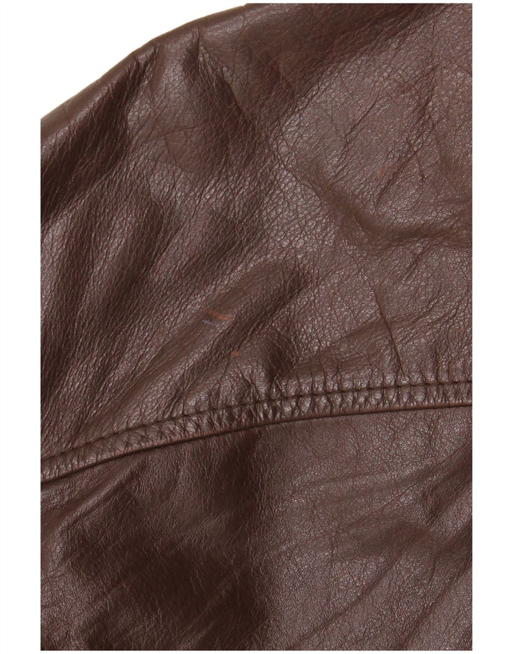 Jaqueta de couro masculina vintage IT 50 grande couro marrom