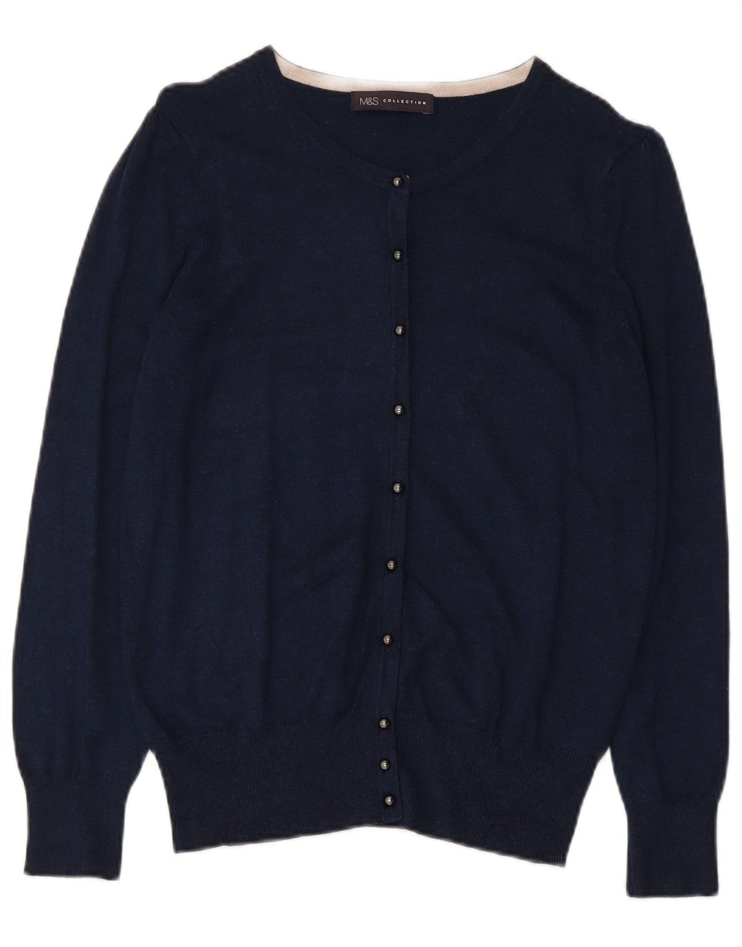 Suéter cardigã feminino Marks & Spencer UK 12 viscose azul marinho médio