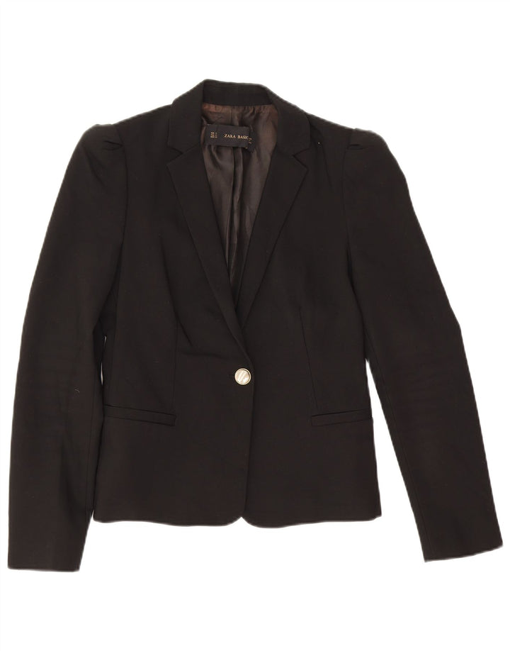 Jaqueta blazer feminina Zara com 1 botão Reino Unido 12 médio preto