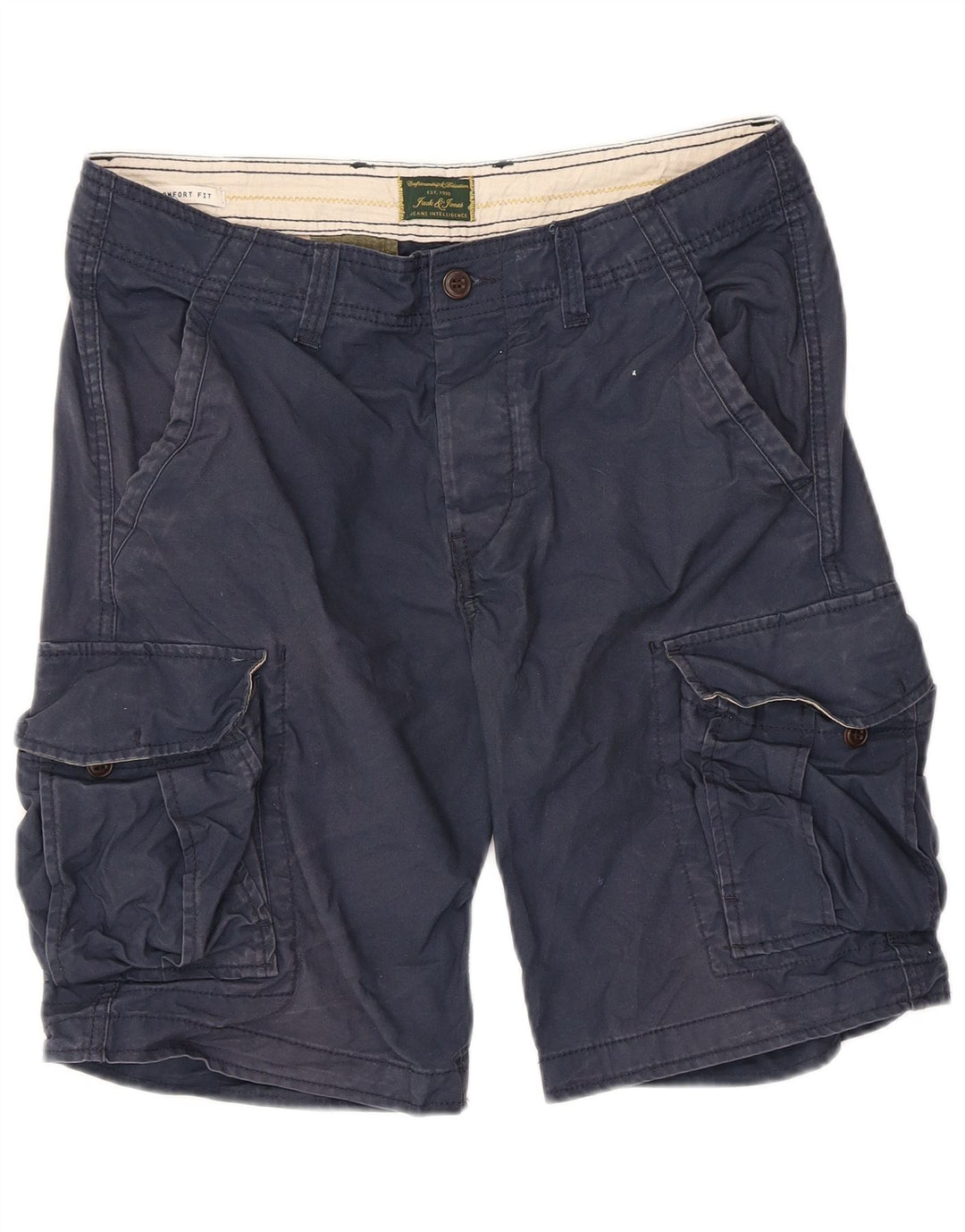 Shorts cargo masculino Jack & Jones Comfort Fit médio W34 algodão azul marinho