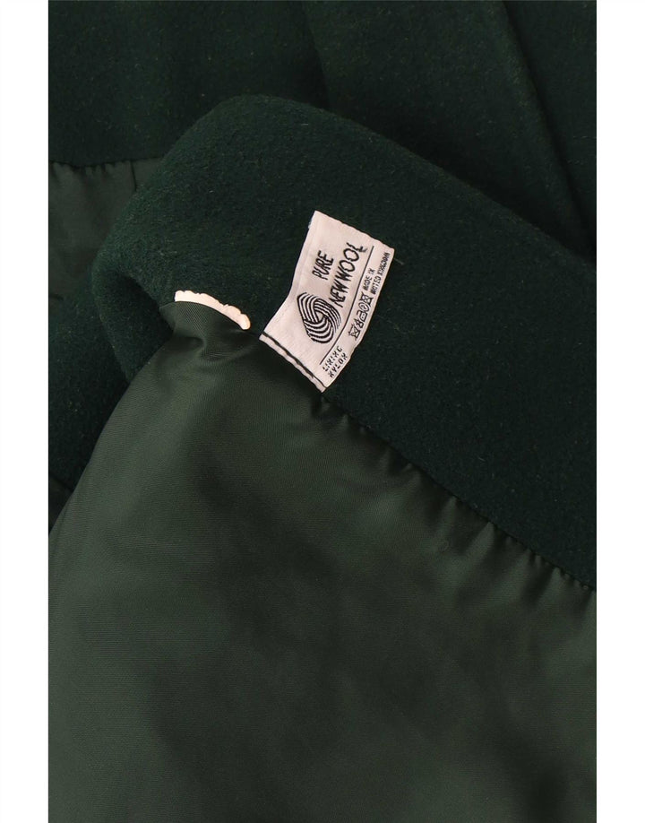 Casaco feminino vintage oversized duplo breasted Reino Unido 18 XL verde lã nova