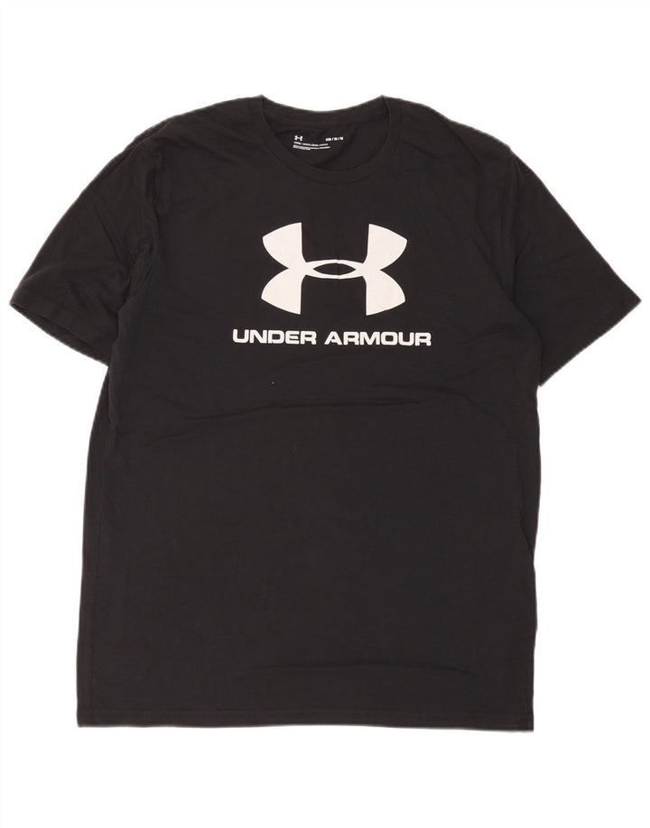 Camiseta gráfica masculina Under Armour Top médio algodão preto