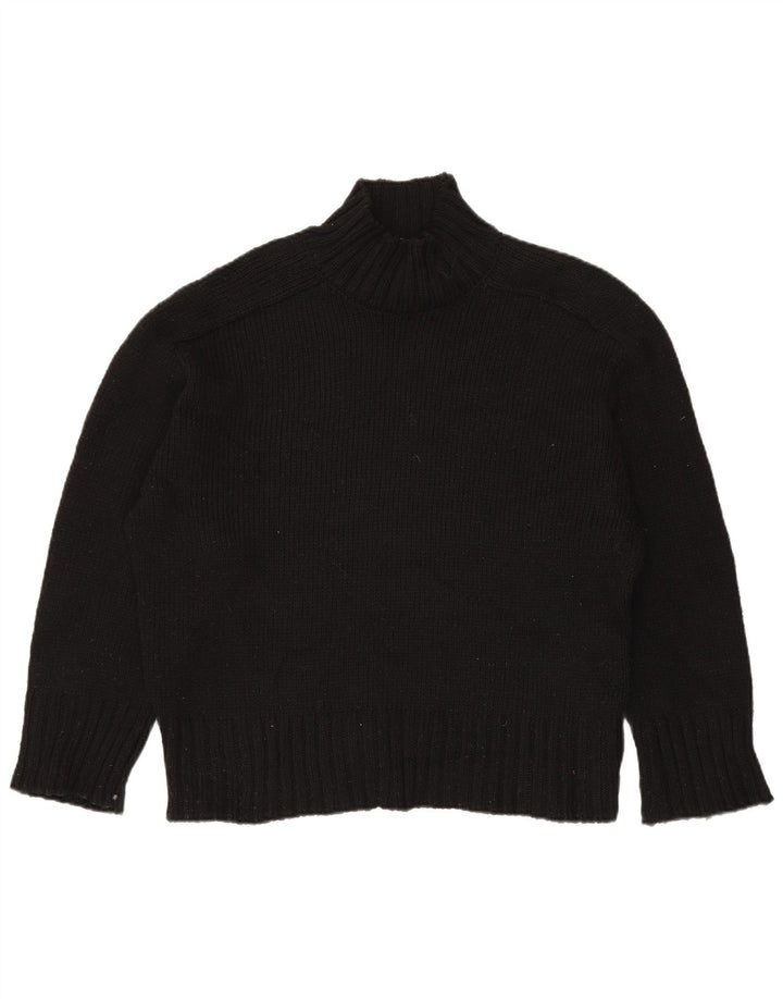Zara Suéter feminino oversized com gola de tartaruga Reino Unido 16 grande preto