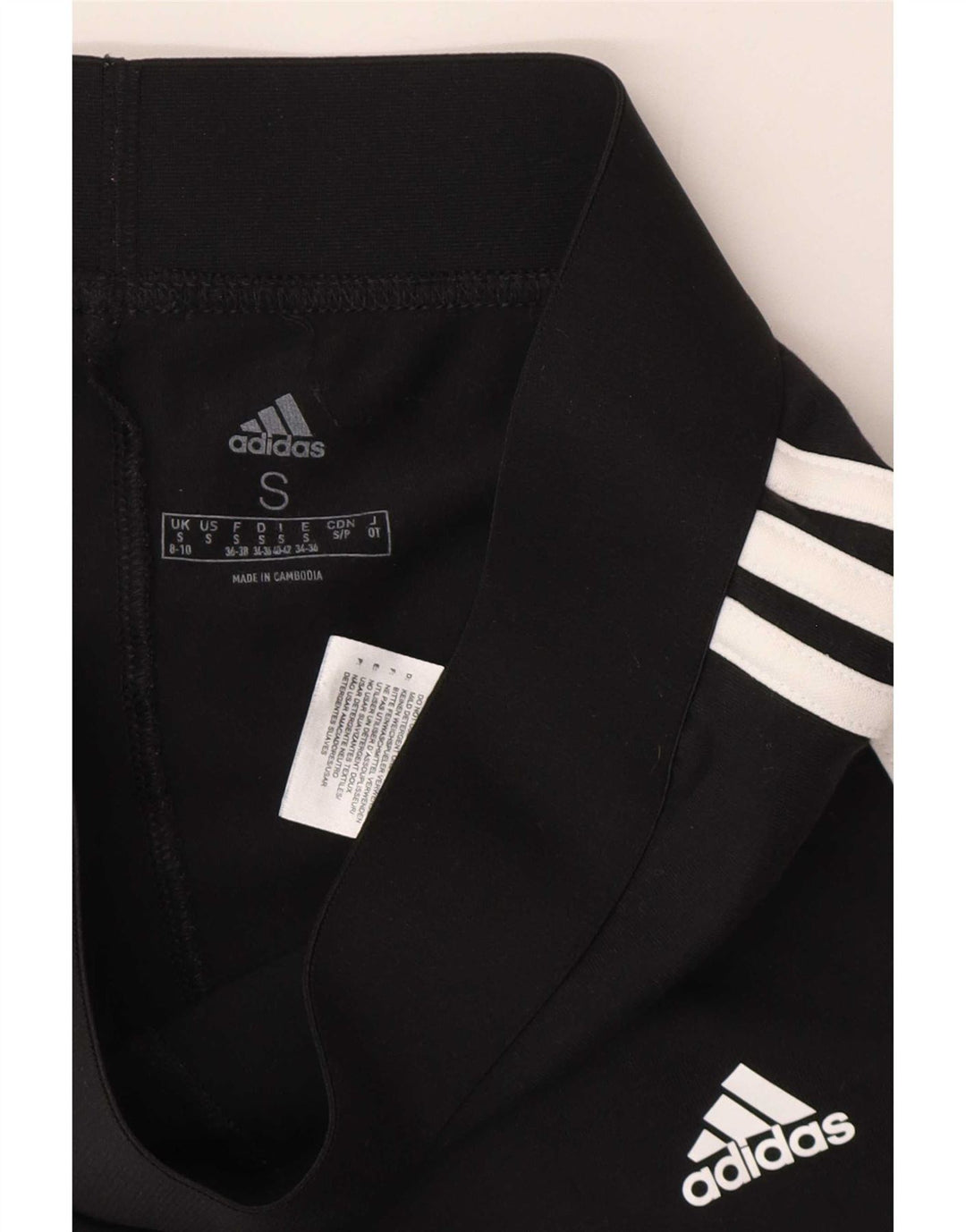 Leggings Adidas Femininas UK 8/10 Pequenas Algodão Preto
