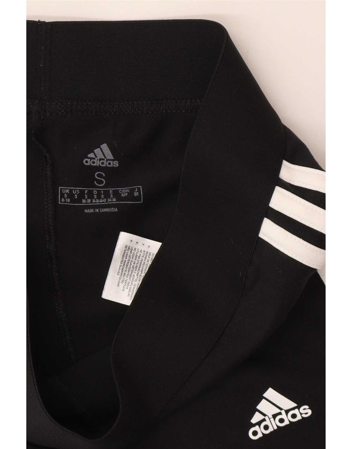 Leggings Adidas Femininas UK 8/10 Pequenas Algodão Preto