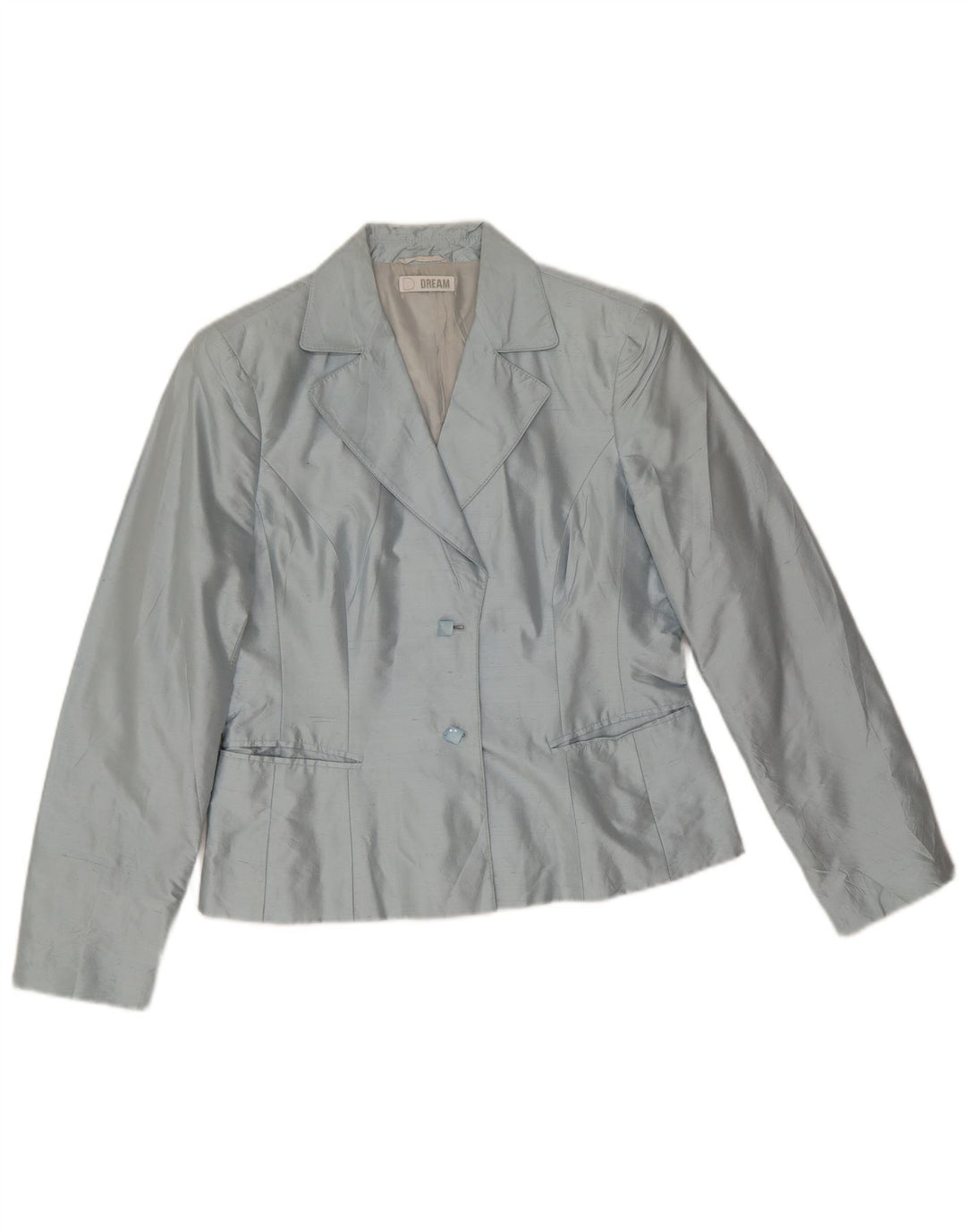 Jaqueta Blazer Feminina Dream com 2 Botões Reino Unido 14 Grande Seda Azul