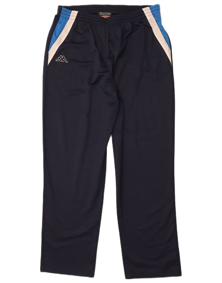 Calça de treino masculina KAPPA 2XL poliéster colorblock azul marinho