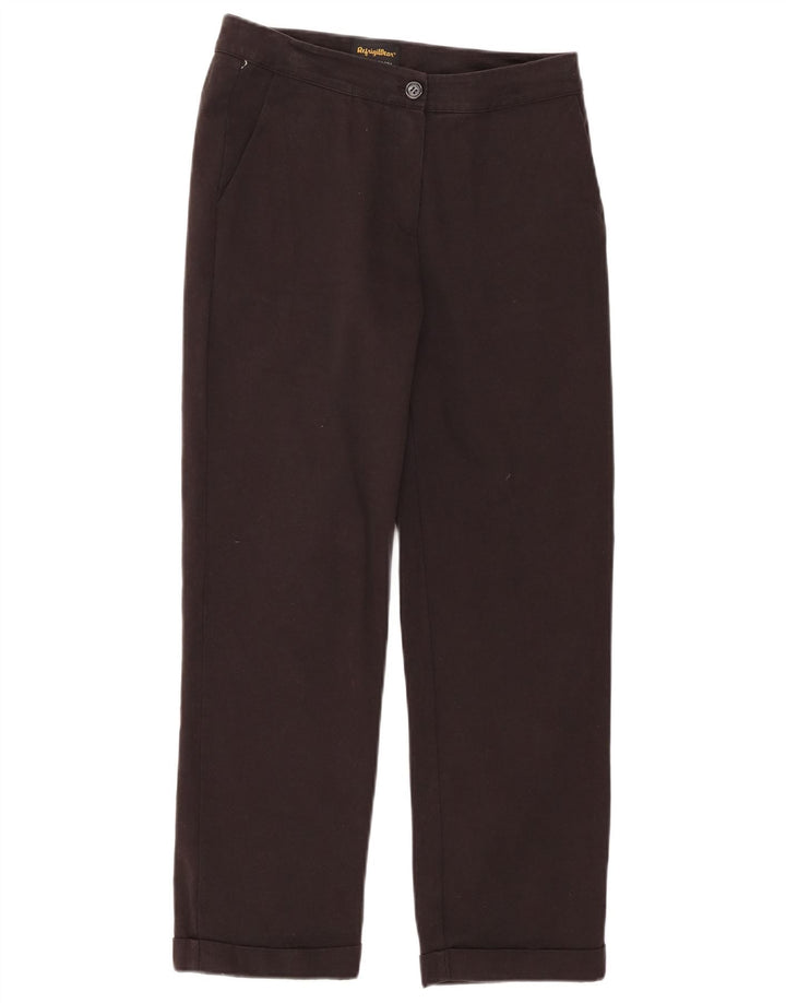 REFRIGIWEAR Calça feminina reta cortada pequena W28 L25 algodão preto