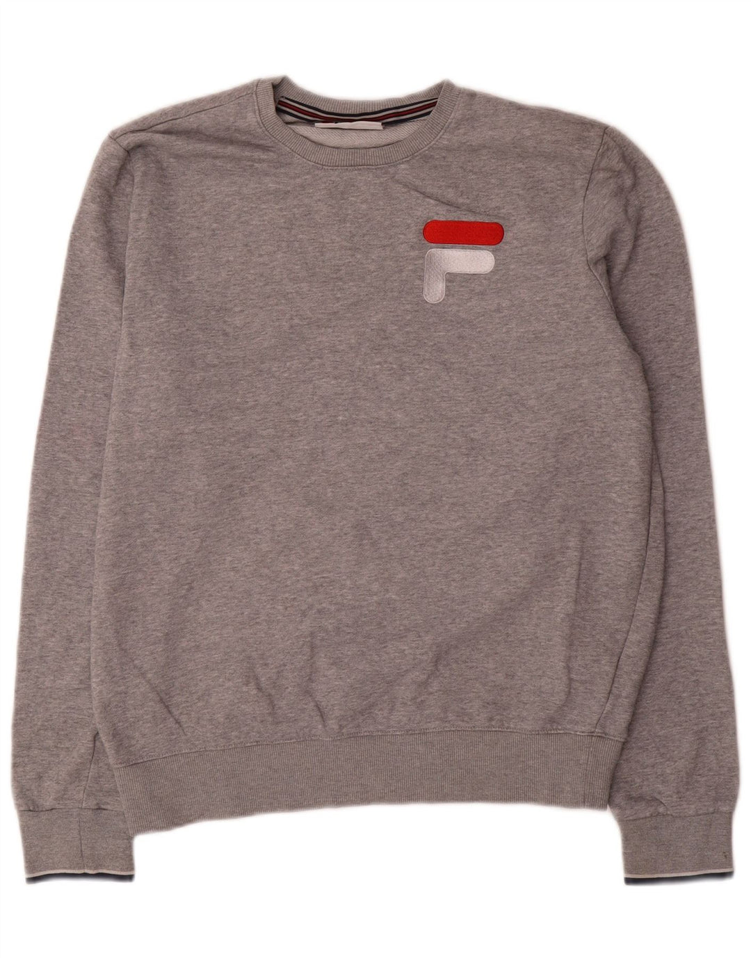 Fila Mens Graphic Moletom Jumper Médio Algodão Cinza