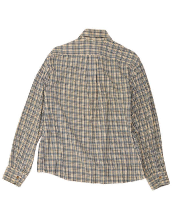 Camisa masculina Slam pequena xadrez azul de algodão