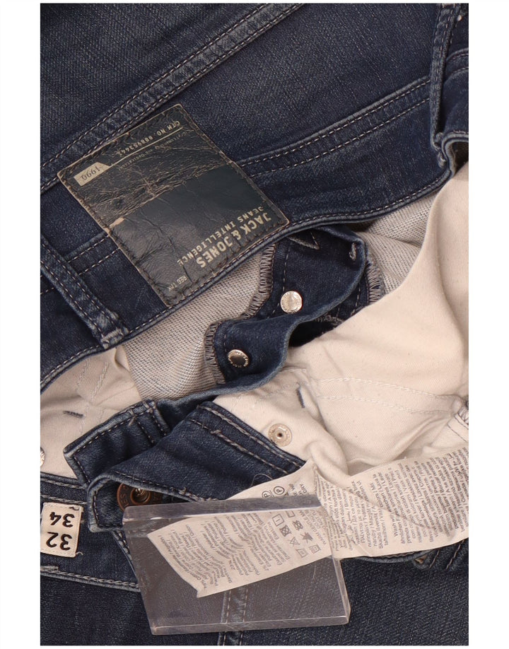 Jack & Jones Mens Slim Jeans W32 L34 Azul Algodão