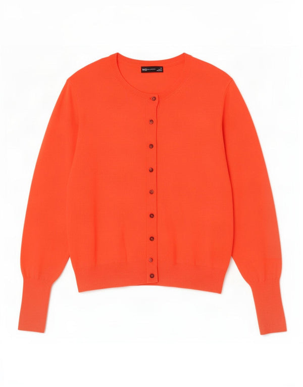 Suéter cardigã feminino Marks & Spencer UK 18 XL laranja