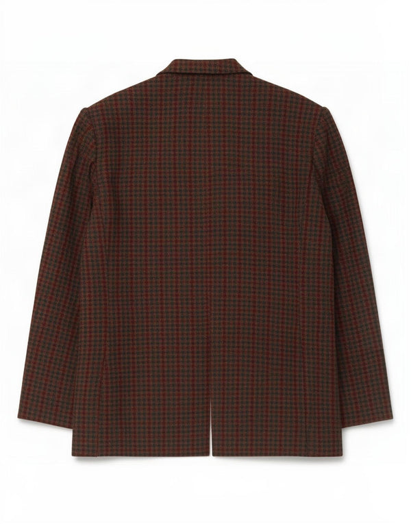 Jaqueta blazer feminina com zíper completo Sag Harbor Reino Unido 18 XL verde gingham lã